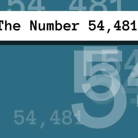 About The Number 54,481