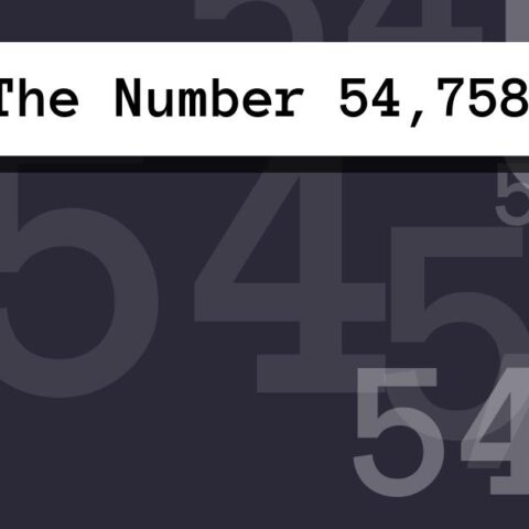 About The Number 54,758