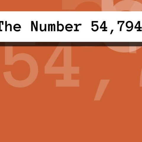 About The Number 54,794