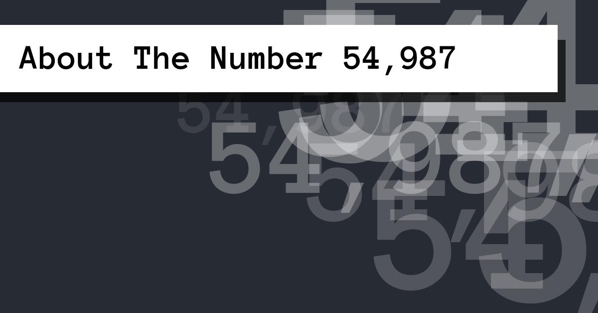 About The Number 54,987