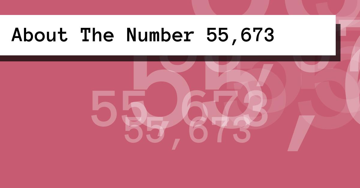 About The Number 55,673