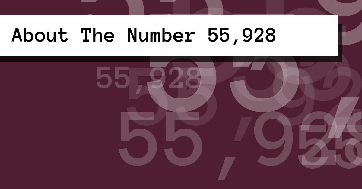 About The Number 55,928