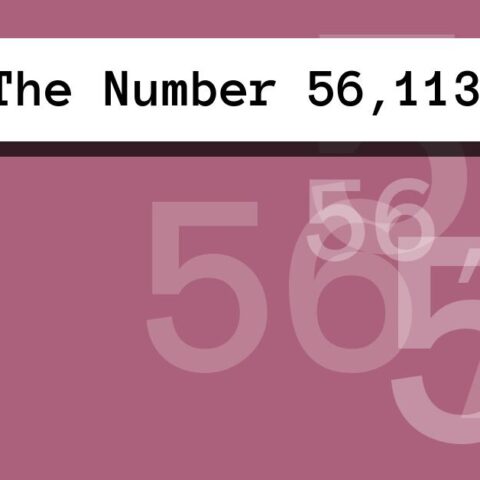 About The Number 56,113