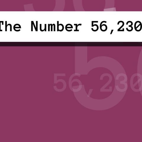 About The Number 56,230