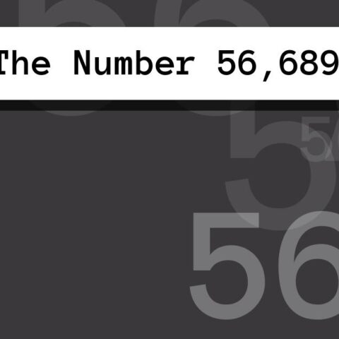 About The Number 56,689