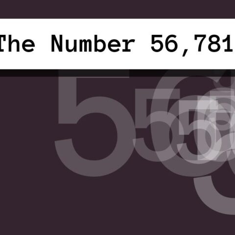 About The Number 56,781