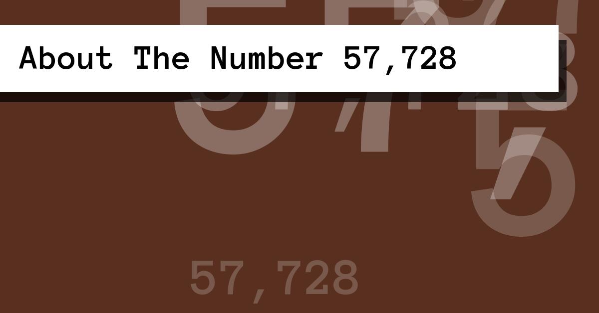 About The Number 57,728