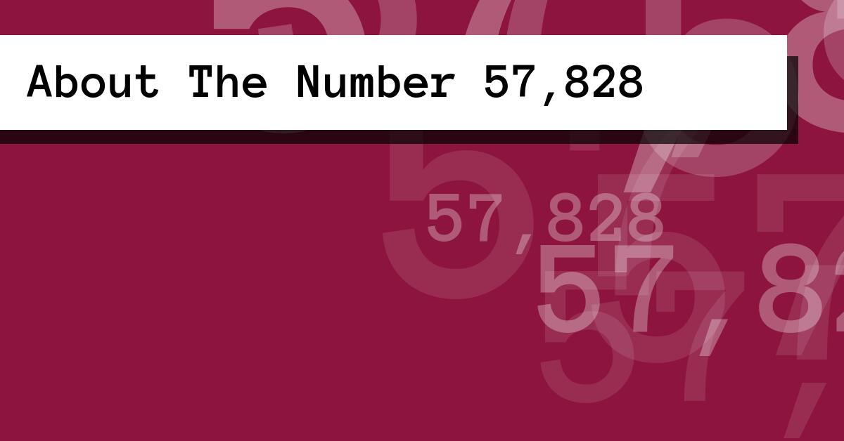 About The Number 57,828