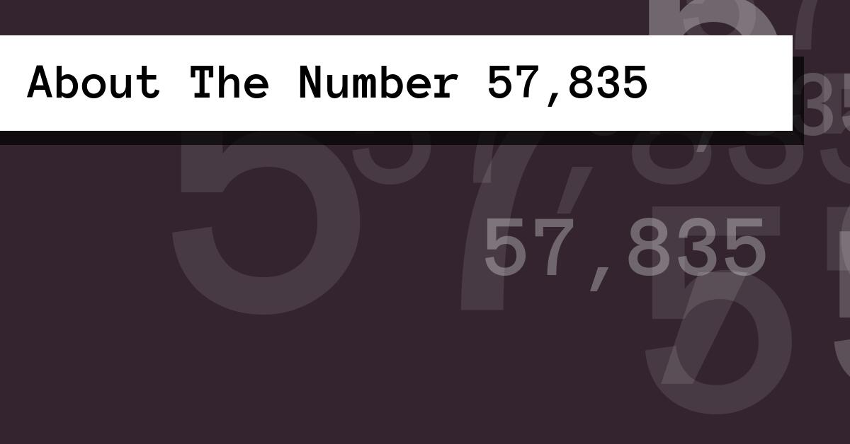 About The Number 57,835