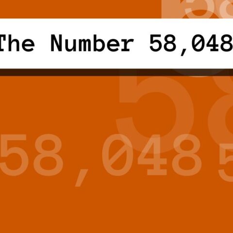 About The Number 58,048