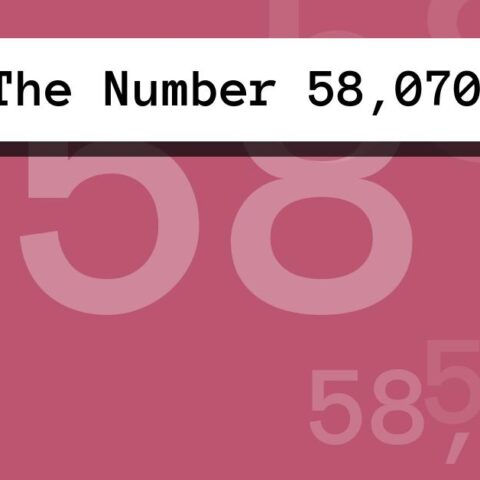 About The Number 58,070