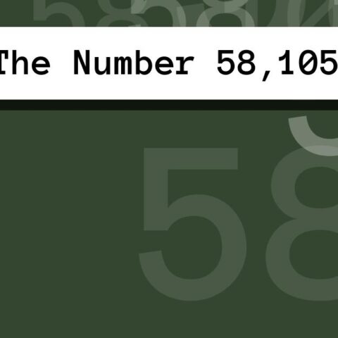 About The Number 58,105