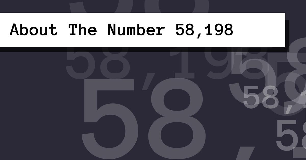 About The Number 58,198