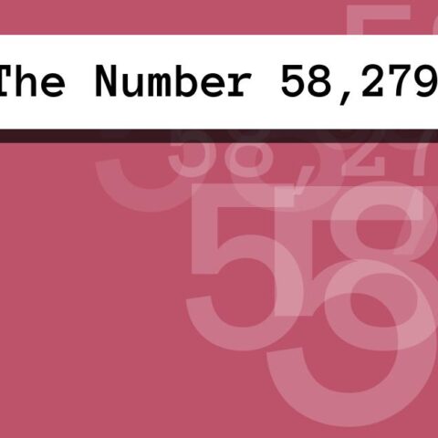 About The Number 58,279