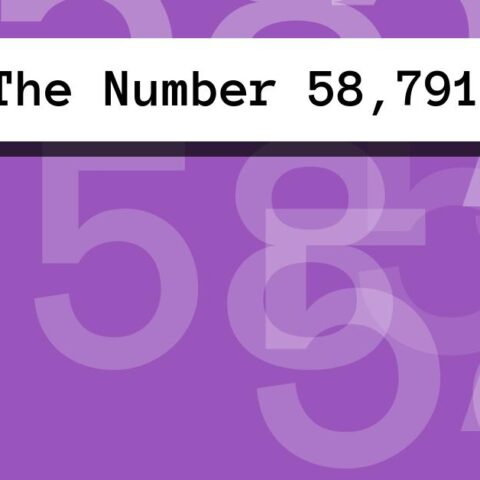 About The Number 58,791