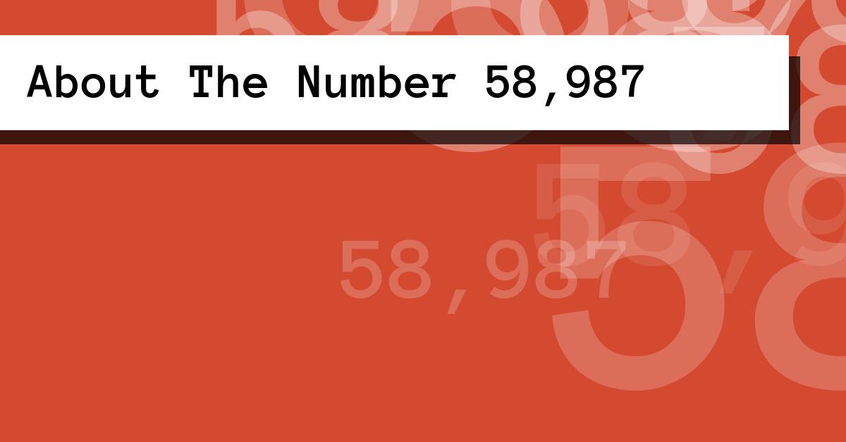 About The Number 58,987