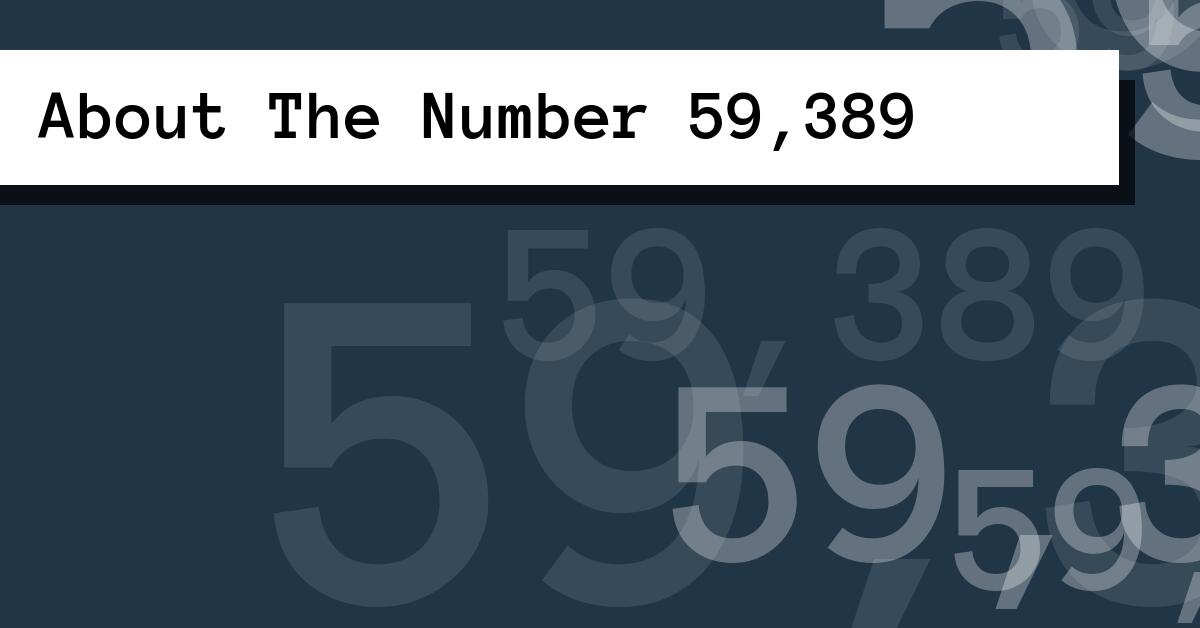 About The Number 59,389