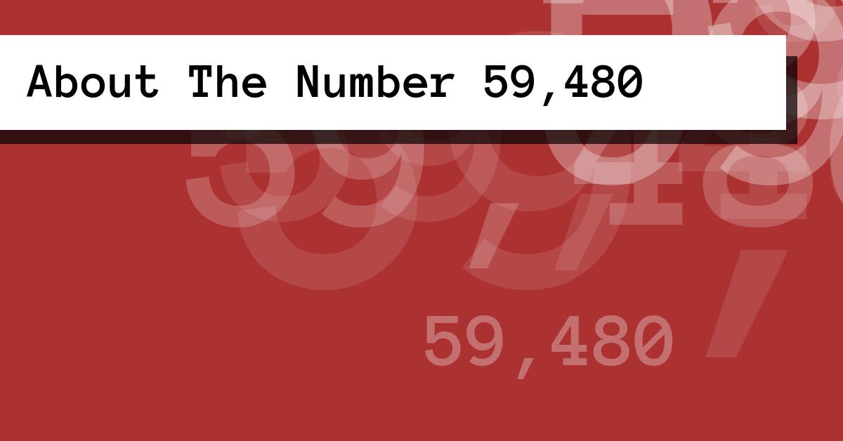 About The Number 59,480