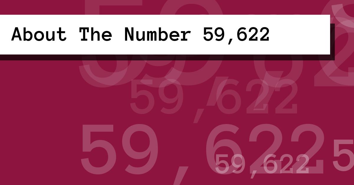 About The Number 59,622