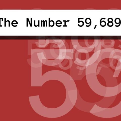 About The Number 59,689