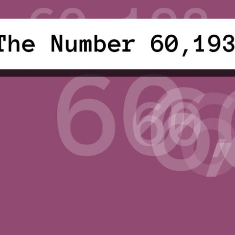 About The Number 60,193