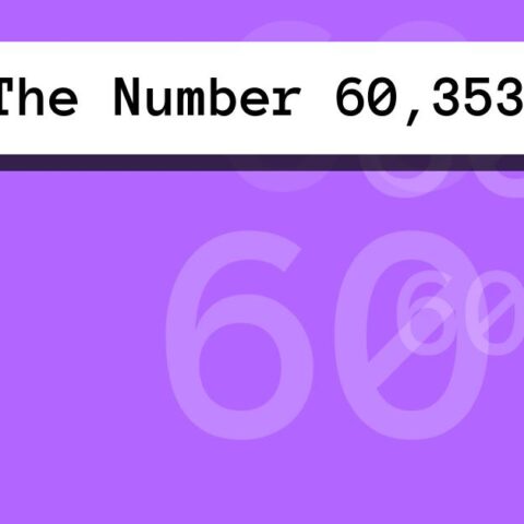 About The Number 60,353