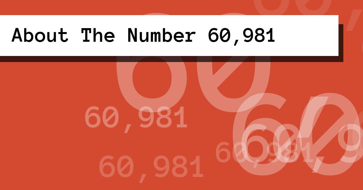 About The Number 60,981