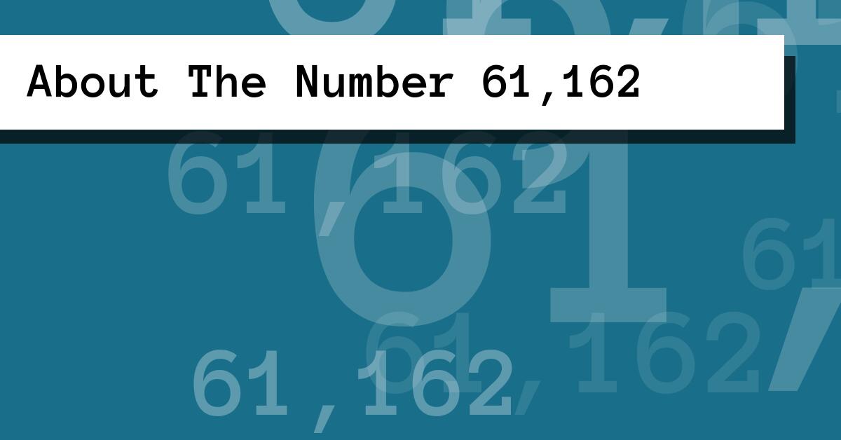 About The Number 61,162