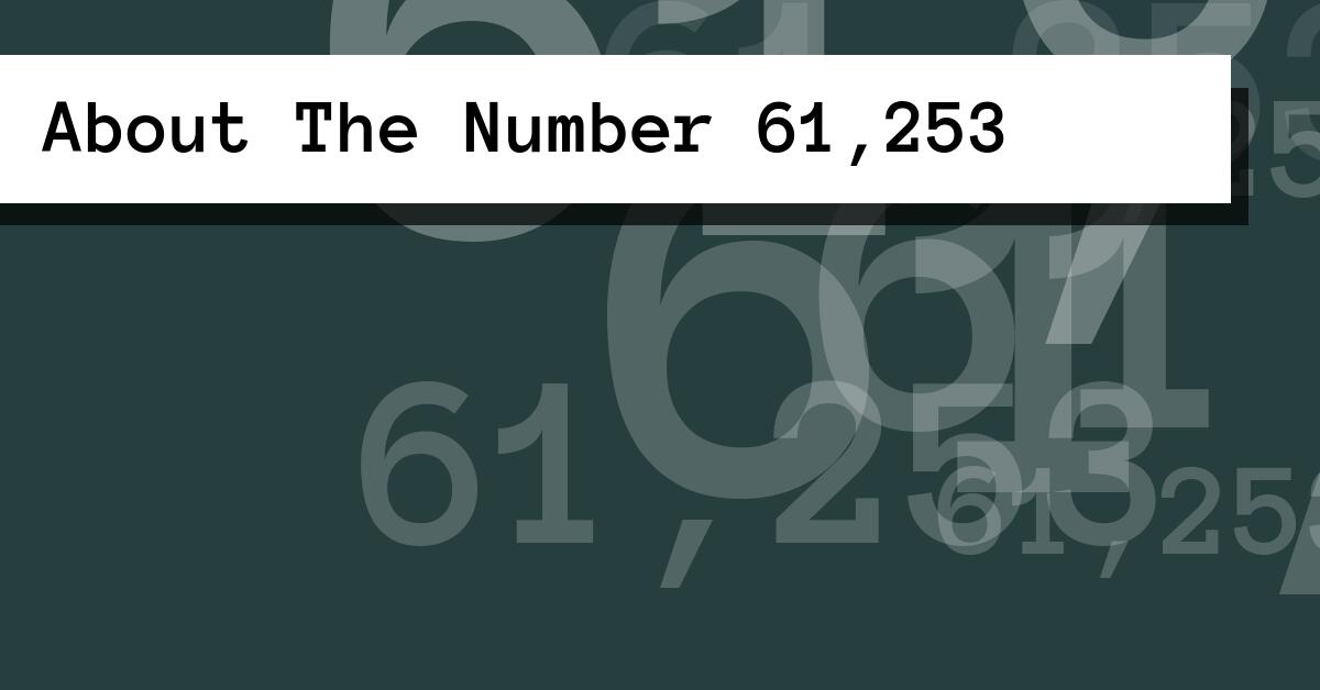 About The Number 61,253
