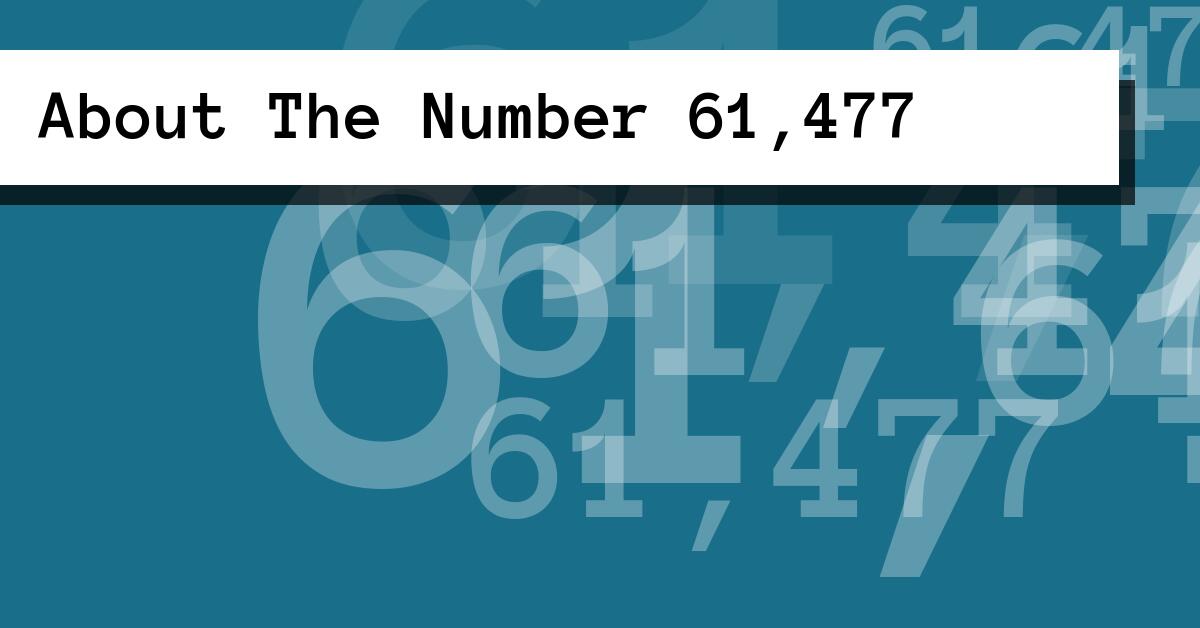 About The Number 61,477