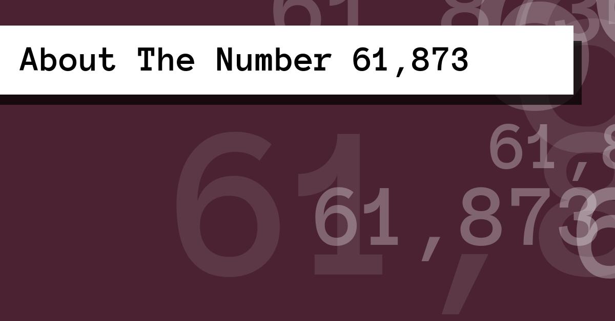 About The Number 61,873