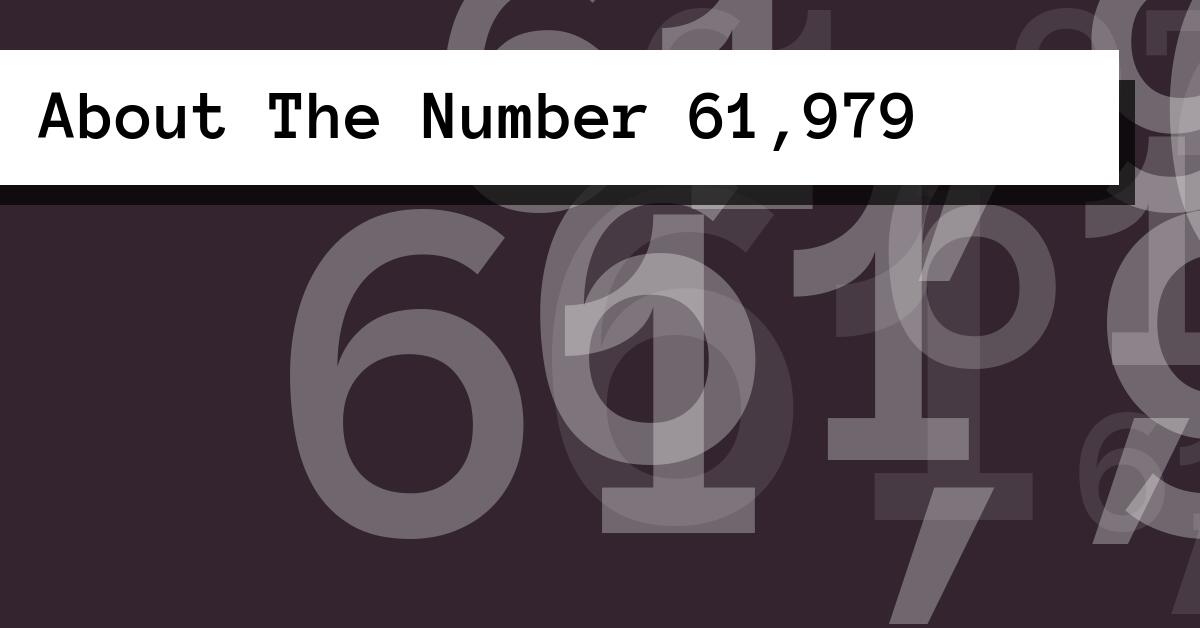 About The Number 61,979
