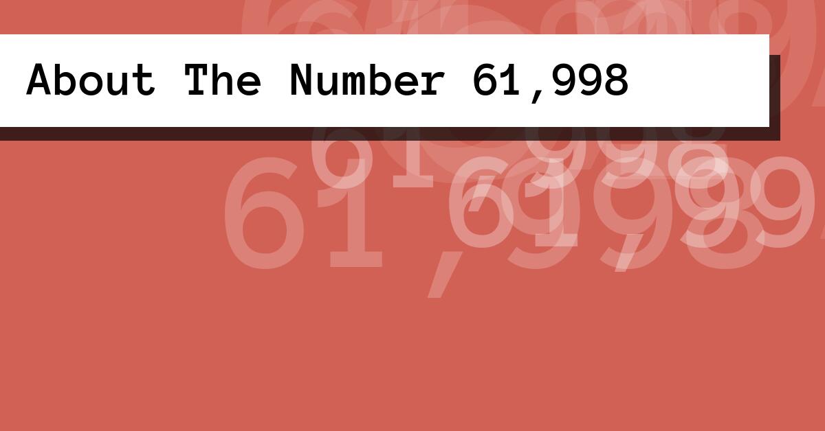 About The Number 61,998