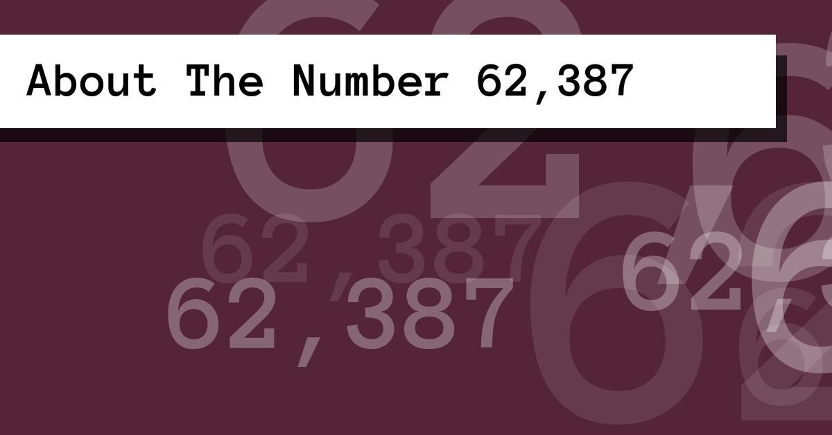 About The Number 62,387