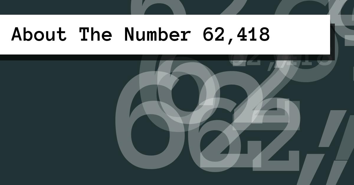 About The Number 62,418