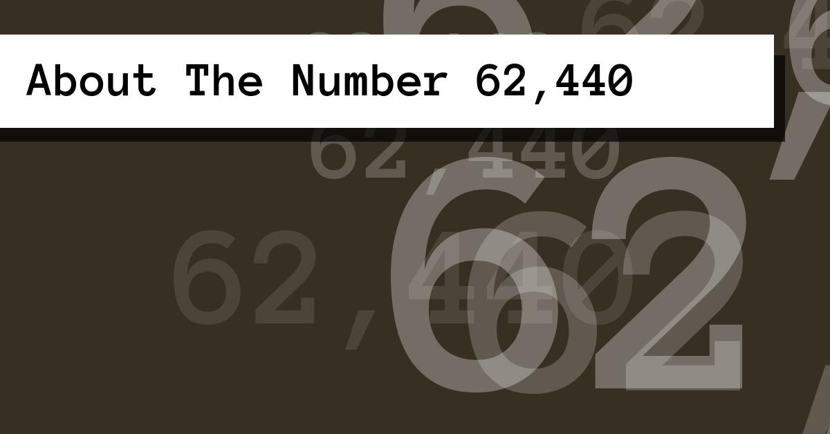 About The Number 62,440