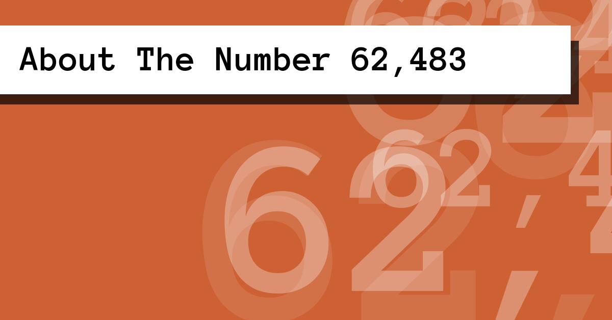 About The Number 62,483