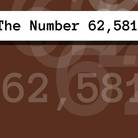 About The Number 62,581