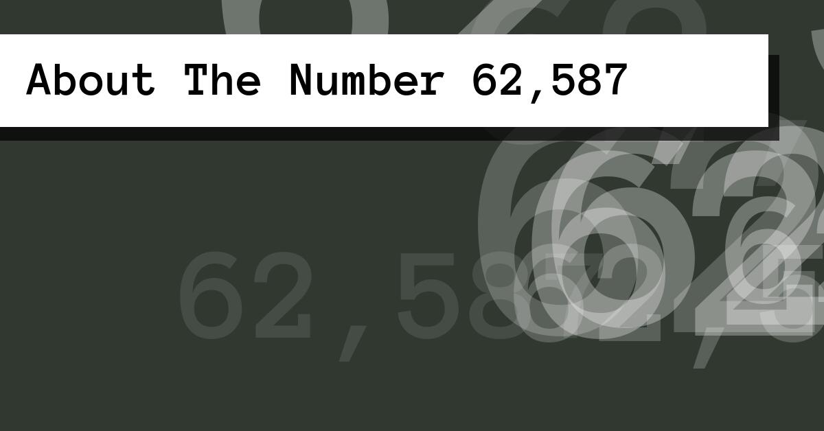 About The Number 62,587