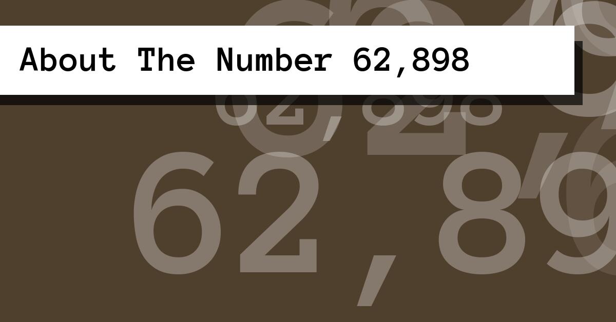 About The Number 62,898