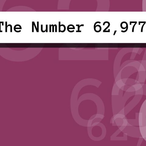 About The Number 62,977