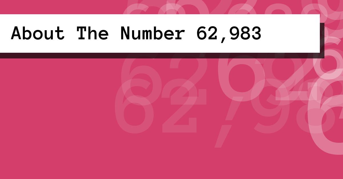 About The Number 62,983