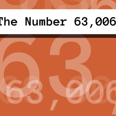 About The Number 63,006