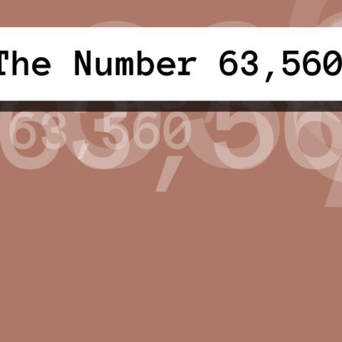 About The Number 63,560