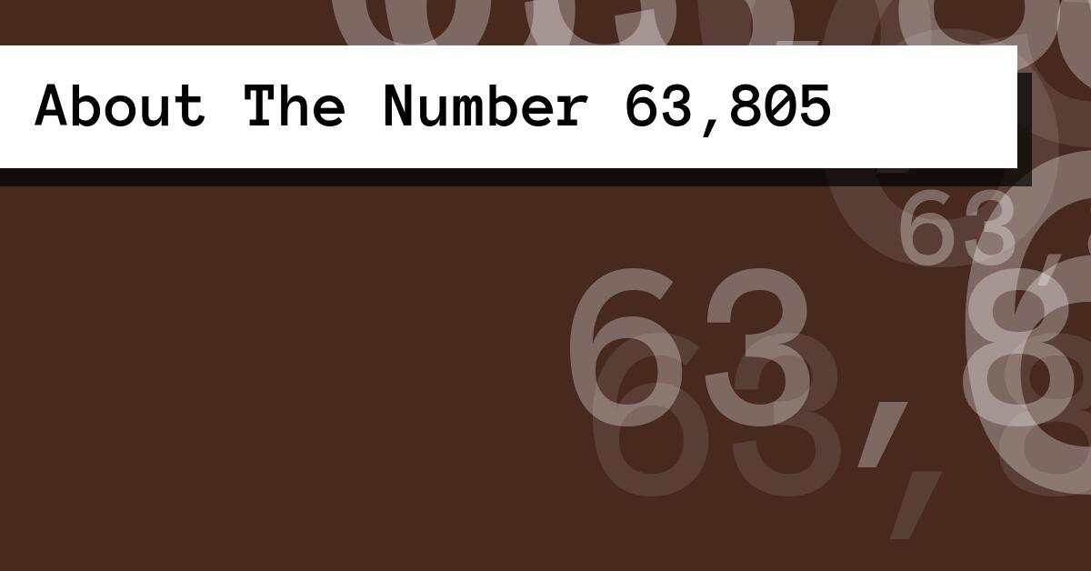 About The Number 63,805