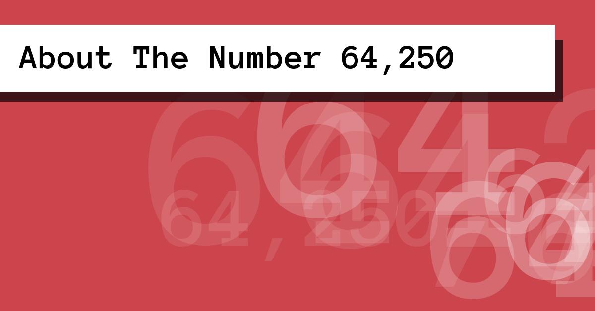 About The Number 64,250