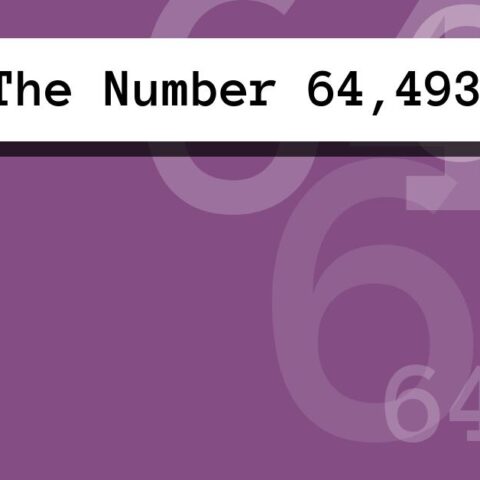About The Number 64,493