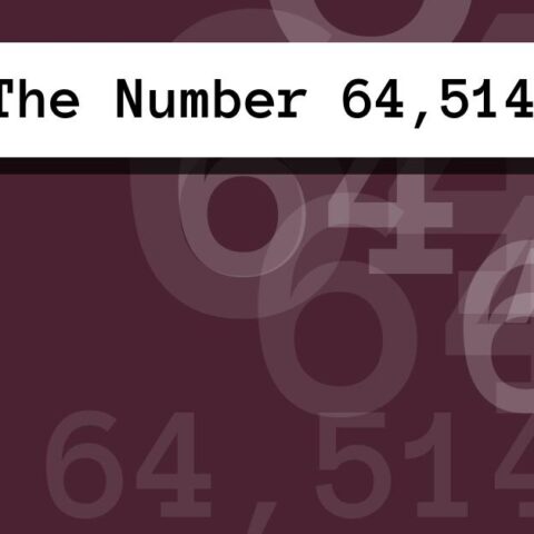 About The Number 64,514