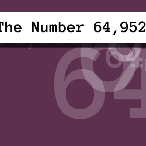 About The Number 64,952