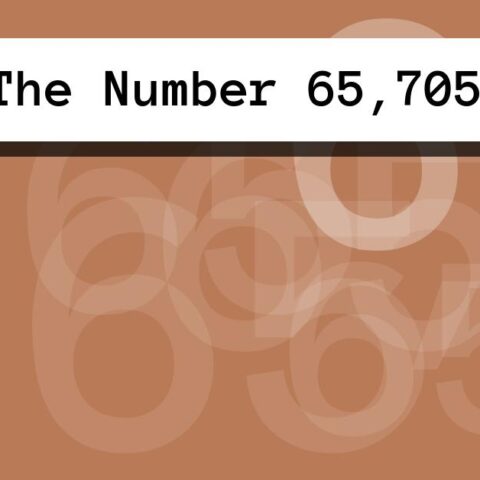 About The Number 65,705